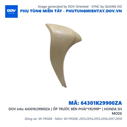64301K29900ZA | ỐP TRƯỚC BÊN PHẢI*YR299P* | HONDA SH MODE — 64301K29900ZA