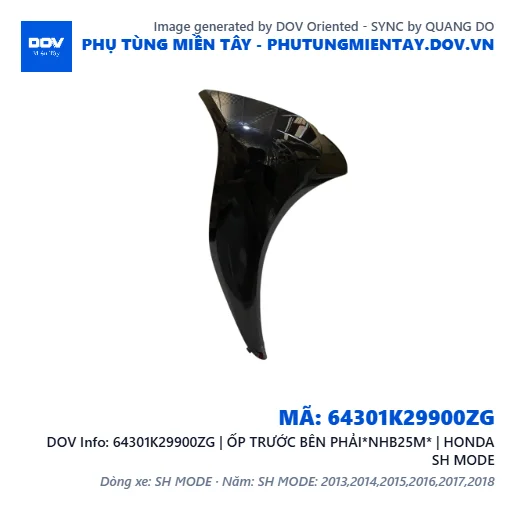 64301K29900ZG | ỐP TRƯỚC BÊN PHẢI*NHB25M* | HONDA SH MODE — 64301K29900ZG