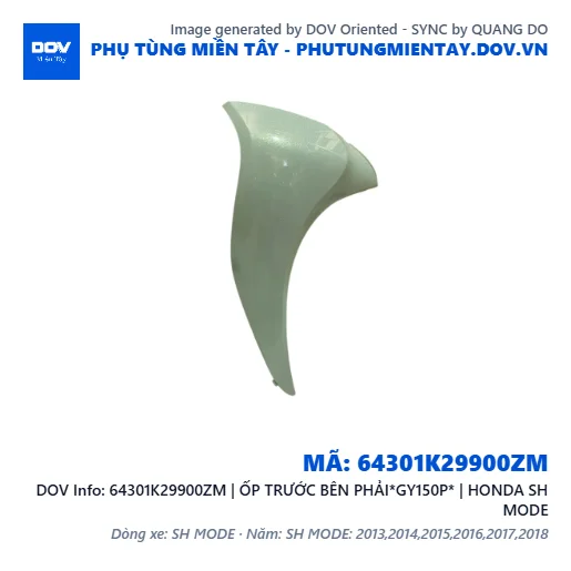 64301K29900ZM | ỐP TRƯỚC BÊN PHẢI*GY150P* | HONDA SH MODE — 64301K29900ZM