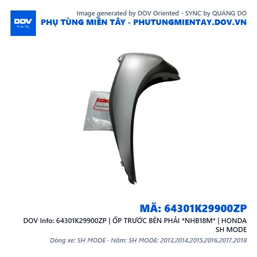 64301K29900ZP | ỐP TRƯỚC BÊN PHẢI *NHB18M* | HONDA SH MODE — 64301K29900ZP