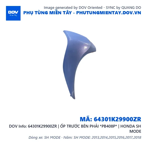 64301K29900ZR | ỐP TRƯỚC BÊN PHẢI *PB408P* | HONDA SH MODE — 64301K29900ZR
