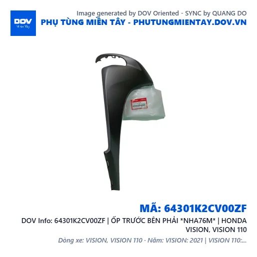 64301K2CV00ZF | ỐP TRƯỚC BÊN PHẢI *NHA76M* | HONDA VISION, VISION 110 — 64301K2CV00ZF