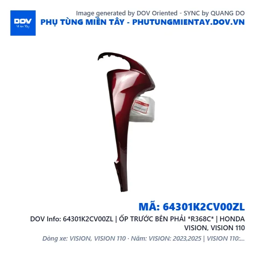 64301K2CV00ZL | ỐP TRƯỚC BÊN PHẢI *R368C* | HONDA VISION, VISION 110 — 64301K2CV00ZL