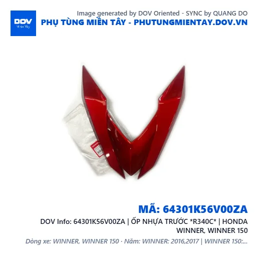 64301K56V00ZA | ỐP NHỰA TRƯỚC *R340C* | HONDA WINNER, WINNER 150 — 64301K56V00ZA
