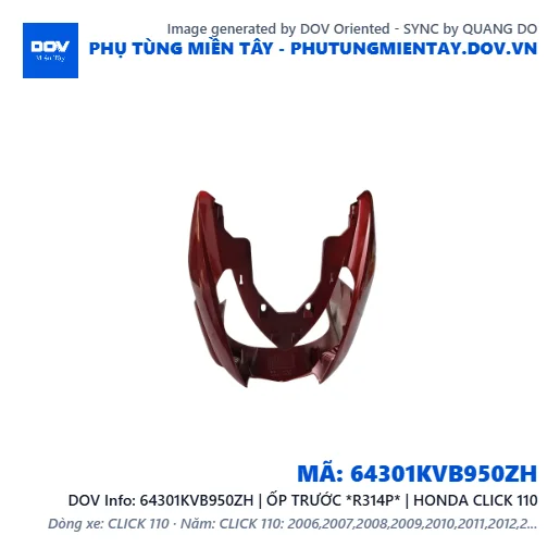 64301KVB950ZH | ỐP TRƯỚC *R314P* | HONDA CLICK 110 — 64301KVB950ZH