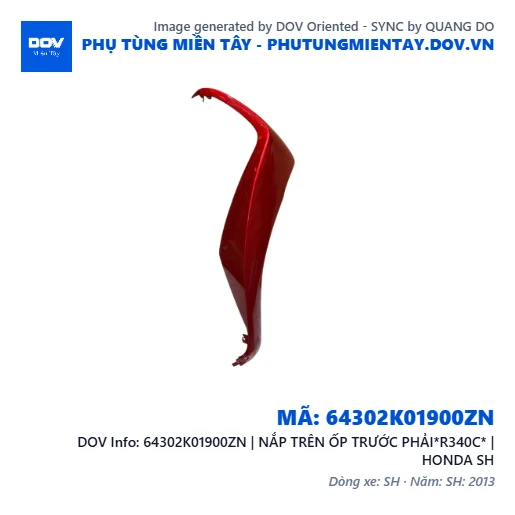 64302K01900ZN | NẮP TRÊN ỐP TRƯỚC PHẢI*R340C* | HONDA SH — 64302K01900ZN