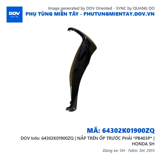 64302K01900ZQ | NẮP TRÊN ỐP TRƯỚC PHẢI *PB403P* | HONDA SH — 64302K01900ZQ