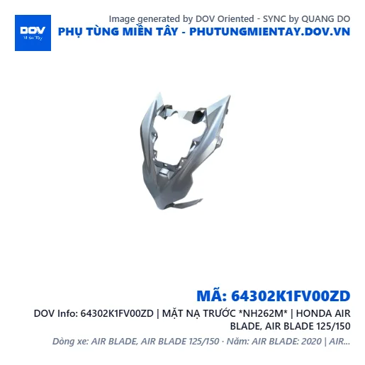 64302K1FV00ZD | MẶT NẠ TRƯỚC *NH262M* | HONDA AIR BLADE, AIR BLADE 125/150 — 64302K1FV00ZD
