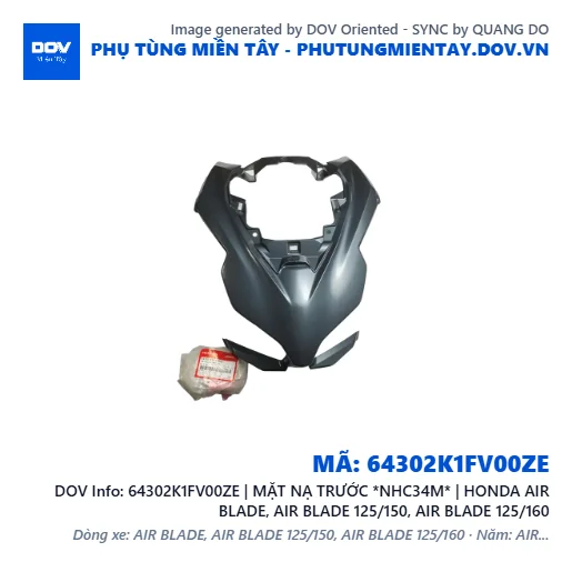 64302K1FV00ZE | MẶT NẠ TRƯỚC *NHC34M* | HONDA AIR BLADE, AIR BLADE 125/150, AIR BLADE 125/160 — 64302K1FV00ZE