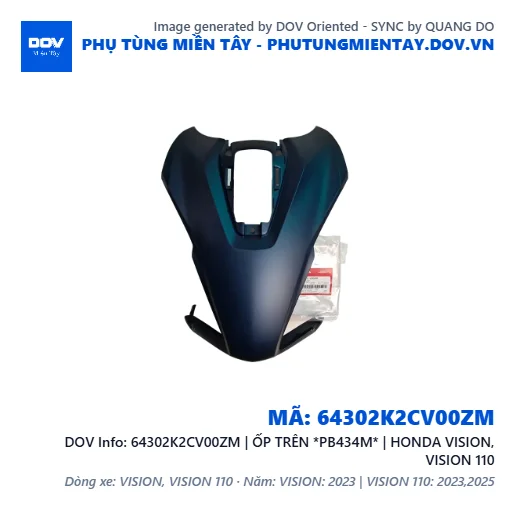 64302K2CV00ZM | ỐP TRÊN *PB434M* | HONDA VISION, VISION 110 — 64302K2CV00ZM