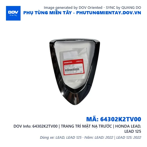 64302K2TV00 | TRANG TRÍ MẶT NẠ TRƯỚC | HONDA LEAD, LEAD 125 — 64302K2TV00