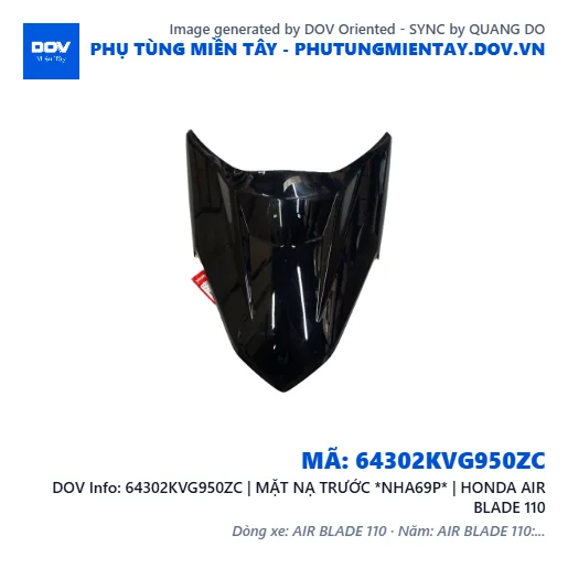 64302KVG950ZC | MẶT NẠ TRƯỚC *NHA69P* | HONDA AIR BLADE 110 — 64302KVG950ZC