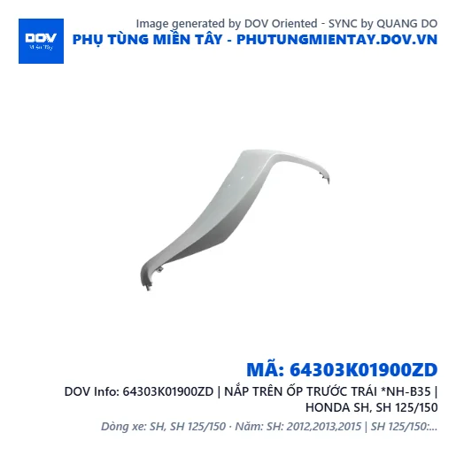 64303K01900ZD | NẮP TRÊN ỐP TRƯỚC TRÁI *NH-B35 | HONDA SH, SH 125/150 — 64303K01900ZD