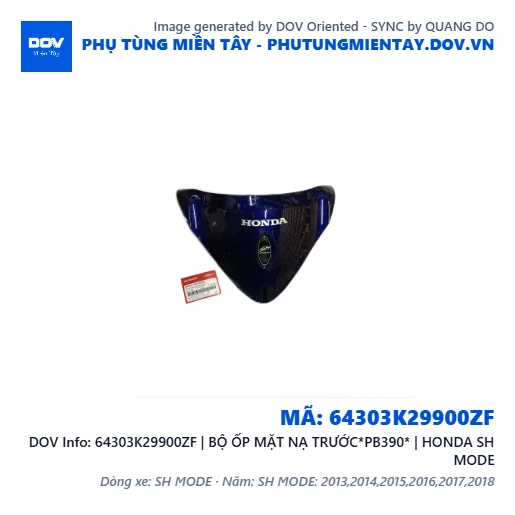 64303K29900ZF | BỘ ỐP MẶT NẠ TRƯỚC*PB390* | HONDA SH MODE — 64303K29900ZF
