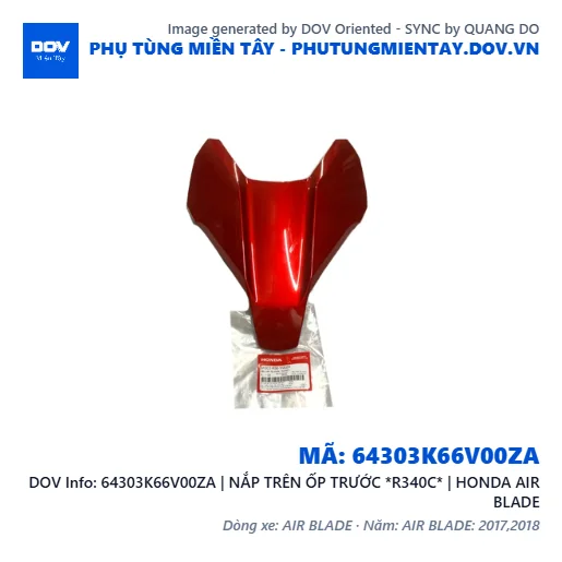 64303K66V00ZA | NẮP TRÊN ỐP TRƯỚC *R340C* | HONDA AIR BLADE — 64303K66V00ZA