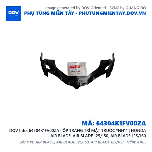 64304K1FV00ZA | ỐP TRANG TRÍ MẶT TRƯỚC *NH1* | HONDA AIR BLADE, AIR BLADE 125/150, AIR BLADE 125/160 — 64304K1FV00ZA