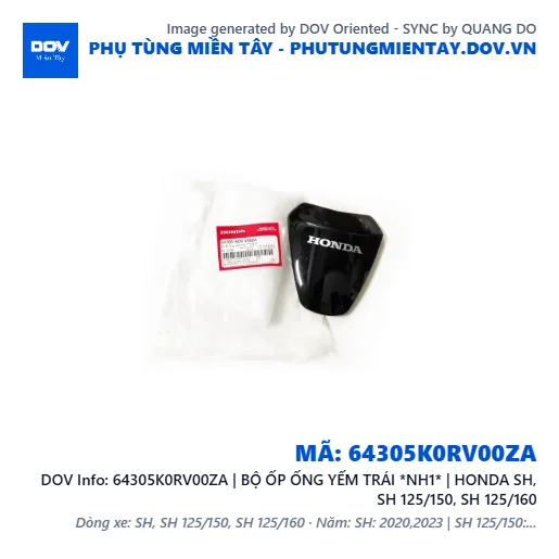 64305K0RV00ZA | BỘ ỐP ỐNG YẾM TRÁI *NH1* | HONDA SH, SH 125/150, SH 125/160 — 64305K0RV00ZA