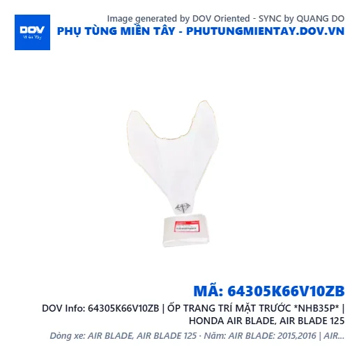 64305K66V10ZB | ỐP TRANG TRÍ MẶT TRƯỚC *NHB35P* | HONDA AIR BLADE, AIR BLADE 125 — 64305K66V10ZB