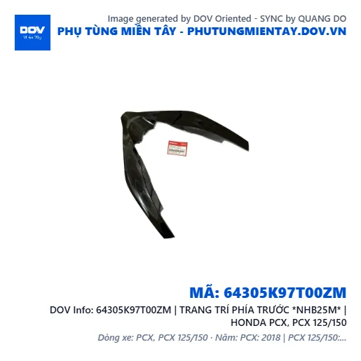 64305K97T00ZM | TRANG TRÍ PHÍA TRƯỚC *NHB25M* | HONDA PCX, PCX 125/150 — 64305K97T00ZM