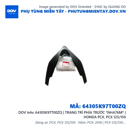 64305K97T00ZQ | TRANG TRÍ PHÍA TRƯỚC *NHA76M* | HONDA PCX, PCX 125/150 — 64305K97T00ZQ