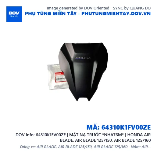 64310K1FV00ZE | MẶT NẠ TRƯỚC *NHA76M* | HONDA AIR BLADE, AIR BLADE 125/150, AIR BLADE 125/160 — 64310K1FV00ZE