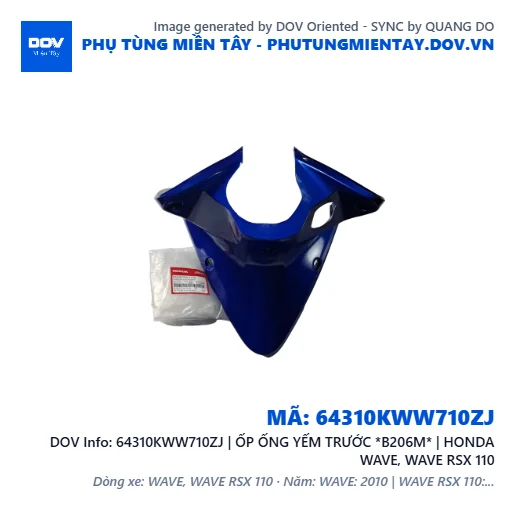 64310KWW710ZJ | ỐP ỐNG YẾM TRƯỚC *B206M* | HONDA WAVE, WAVE RSX 110 — 64310KWW710ZJ