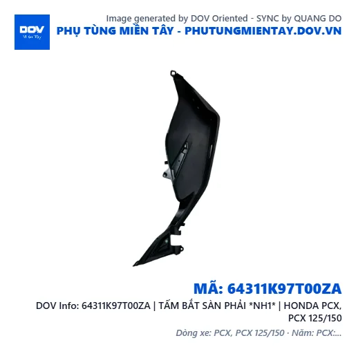 64311K97T00ZA | TẤM BẮT SÀN PHẢI *NH1* | HONDA PCX, PCX 125/150 — 64311K97T00ZA