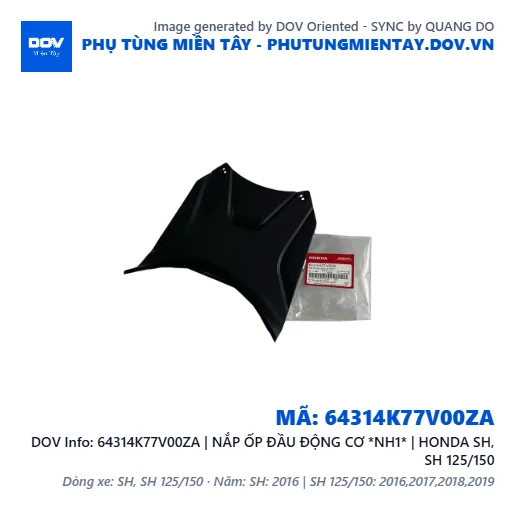 64314K77V00ZA | NẮP ỐP ĐẦU ĐỘNG CƠ *NH1* | HONDA SH, SH 125/150 — 64314K77V00ZA
