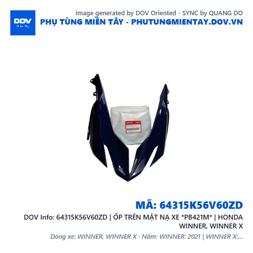 64315K56V60ZD | ỐP TRÊN MẶT NẠ XE *PB421M* | HONDA WINNER, WINNER X — 64315K56V60ZD