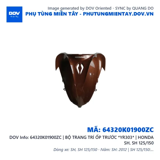 64320K01900ZC | BỘ TRANG TRÍ ỐP TRƯỚC *YR303* | HONDA SH, SH 125/150 — 64320K01900ZC