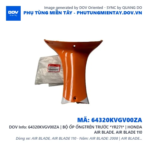 64320KVGV00ZA | BỘ ỐP ỐNGTRÊN TRƯỚC *YR271* | HONDA AIR BLADE, AIR BLADE 110 — 64320KVGV00ZA