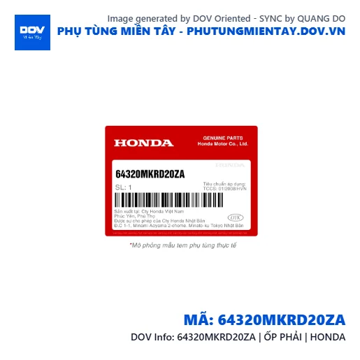 64320MKRD20ZA | ỐP PHẢI | HONDA  — 64320MKRD20ZA