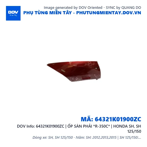 64321K01900ZC | ỐP SÀN PHẢI *R-350C* | HONDA SH, SH 125/150 — 64321K01900ZC