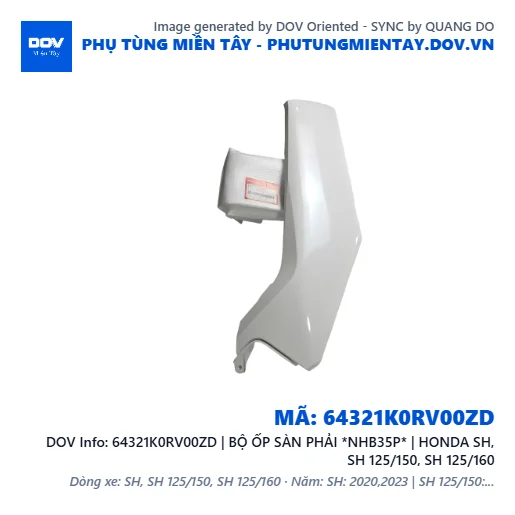 64321K0RV00ZD | BỘ ỐP SÀN PHẢI *NHB35P* | HONDA SH, SH 125/150, SH 125/160 — 64321K0RV00ZD