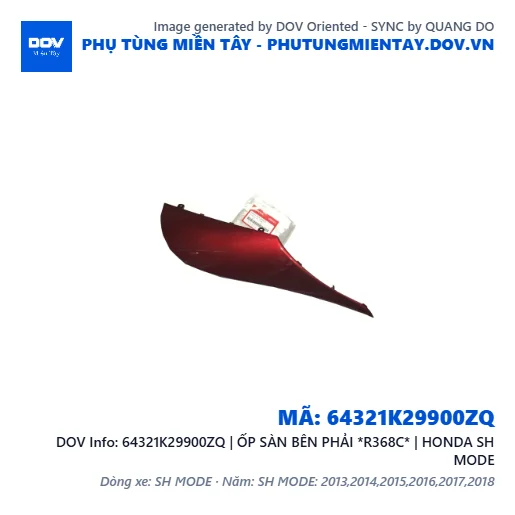 64321K29900ZQ | ỐP SÀN BÊN PHẢI *R368C* | HONDA SH MODE — 64321K29900ZQ