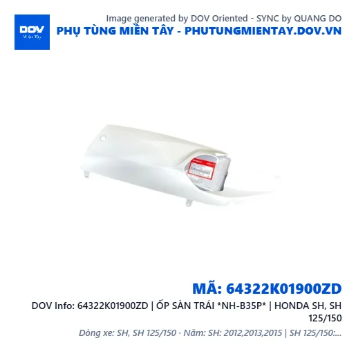 64322K01900ZD | ỐP SÀN TRÁI *NH-B35P* | HONDA SH, SH 125/150 — 64322K01900ZD