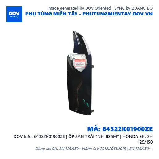 64322K01900ZE | ỐP SÀN TRÁI *NH-B25M* | HONDA SH, SH 125/150 — 64322K01900ZE