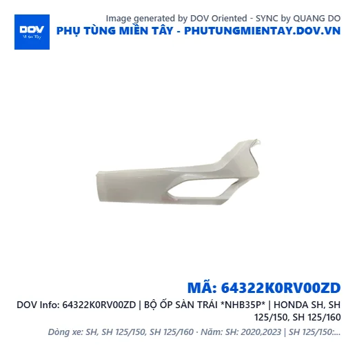 64322K0RV00ZD | BỘ ỐP SÀN TRÁI *NHB35P* | HONDA SH, SH 125/150, SH 125/160 — 64322K0RV00ZD