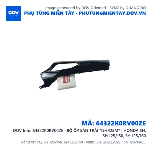 64322K0RV00ZE | BỘ ỐP SÀN TRÁI *NHB25M* | HONDA SH, SH 125/150, SH 125/160 — 64322K0RV00ZE
