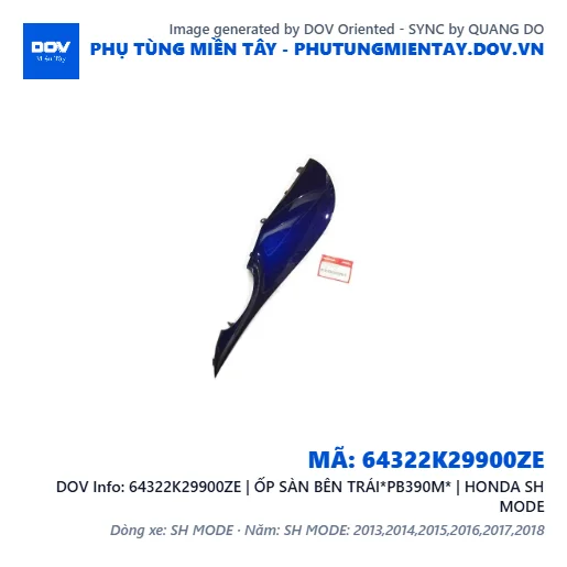 64322K29900ZE | ỐP SÀN BÊN TRÁI*PB390M* | HONDA SH MODE — 64322K29900ZE