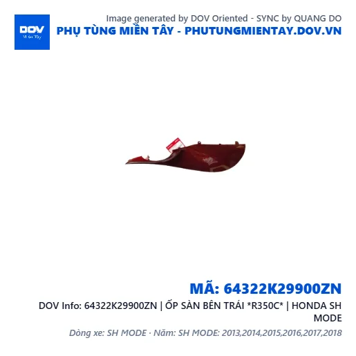 64322K29900ZN | ỐP SÀN BÊN TRÁI *R350C* | HONDA SH MODE — 64322K29900ZN