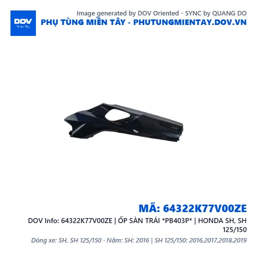 64322K77V00ZE | ỐP SÀN TRÁI *PB403P* | HONDA SH, SH 125/150 — 64322K77V00ZE