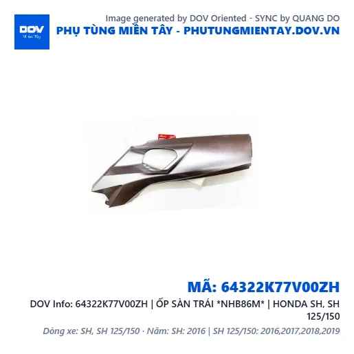 64322K77V00ZH | ỐP SÀN TRÁI *NHB86M* | HONDA SH, SH 125/150 — 64322K77V00ZH