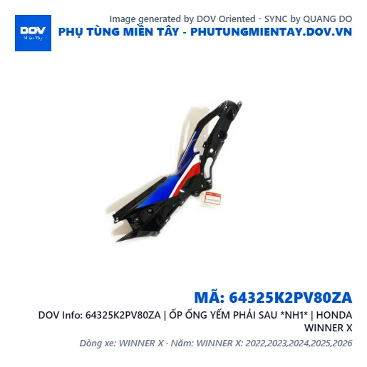 64325K2PV80ZA | ỐP ỐNG YẾM PHẢI SAU *NH1* | HONDA WINNER X — 64325K2PV80ZA