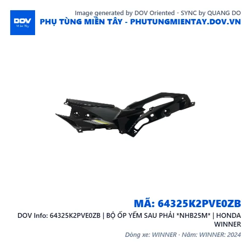 64325K2PVE0ZB | BỘ ỐP YẾM SAU PHẢI *NHB25M* | HONDA WINNER — 64325K2PVE0ZB