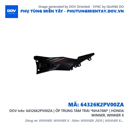 64326K2PV00ZA | ỐP TRUNG TÂM TRÁI *NHA76M* | HONDA WINNER, WINNER X — 64326K2PV00ZA