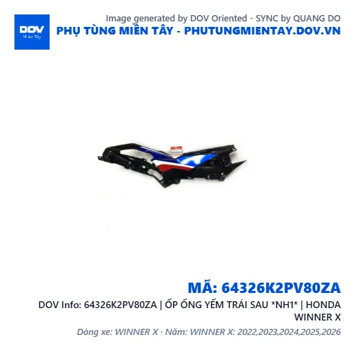 64326K2PV80ZA | ỐP ỐNG YẾM TRÁI SAU *NH1* | HONDA WINNER X — 64326K2PV80ZA