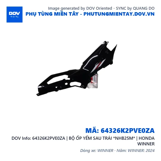 64326K2PVE0ZA | BỘ ỐP YẾM SAU TRÁI *NHB25M* | HONDA WINNER — 64326K2PVE0ZA
