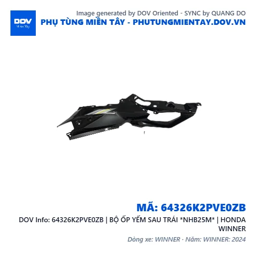 64326K2PVE0ZB | BỘ ỐP YẾM SAU TRÁI *NHB25M* | HONDA WINNER — 64326K2PVE0ZB