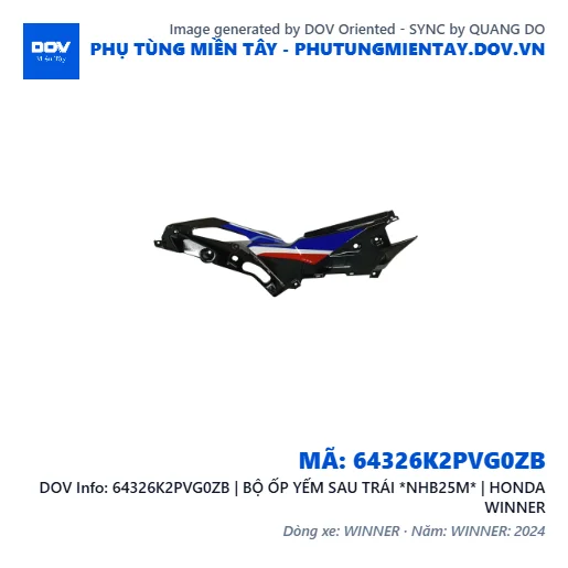 64326K2PVG0ZB | BỘ ỐP YẾM SAU TRÁI *NHB25M* | HONDA WINNER — 64326K2PVG0ZB